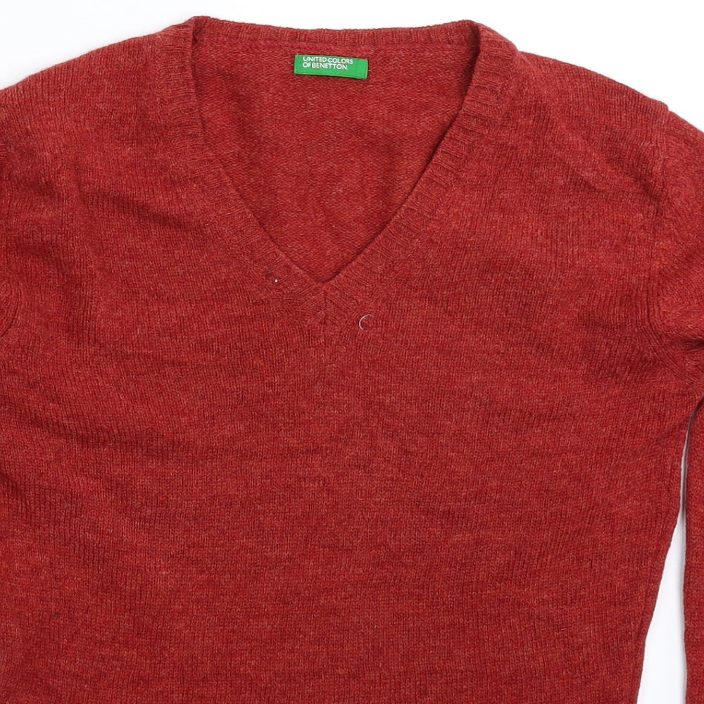 United Colors of Benetton Womens Brown  Knit Pullover Jumper Size 10