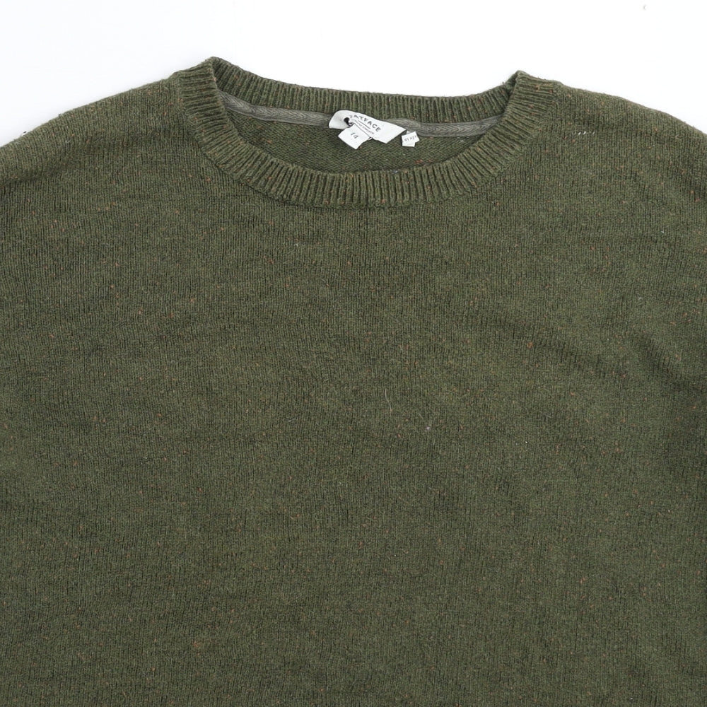 Fat Face Womens Green  Knit Pullover Jumper Size 14