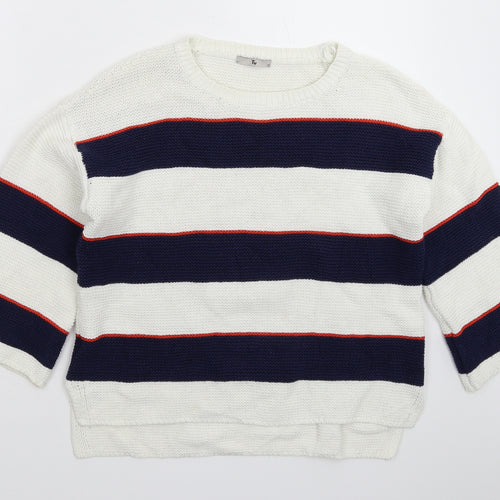 TU Womens Multicoloured Striped Knit Pullover Jumper Size 12