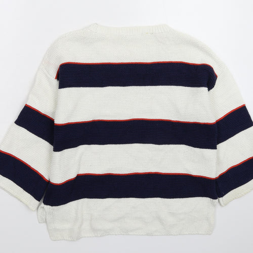TU Womens Multicoloured Striped Knit Pullover Jumper Size 12
