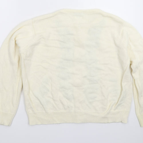 Berkertex Womens White Floral Knit Cardigan Jumper Size 20