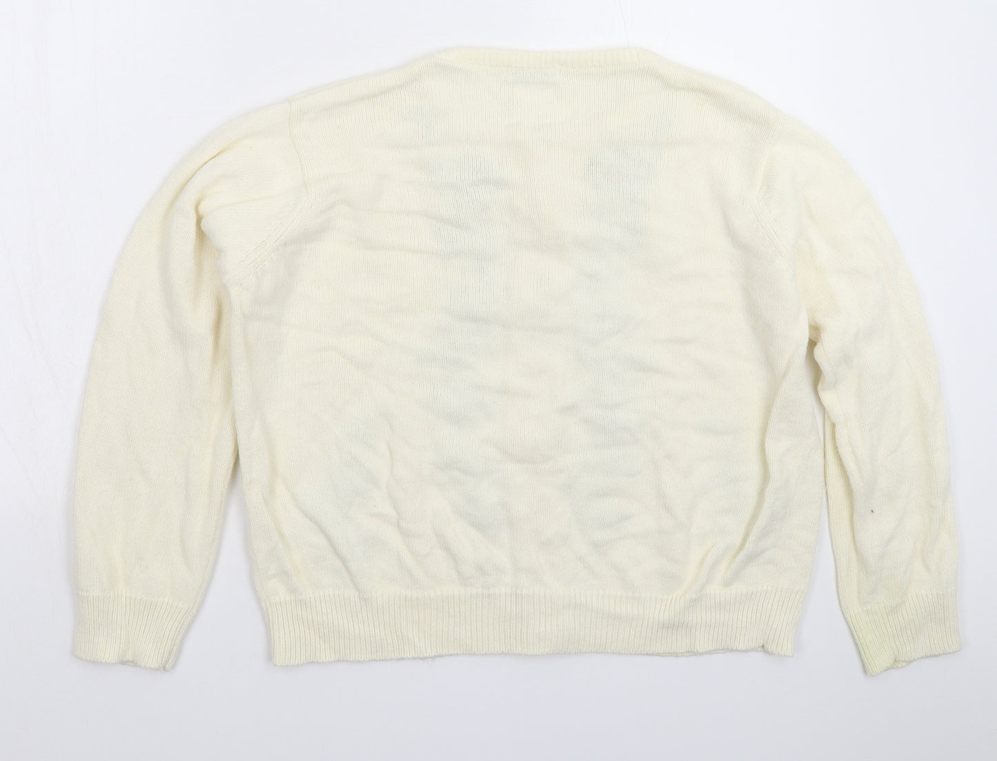 Berkertex Womens White Floral Knit Cardigan Jumper Size 20