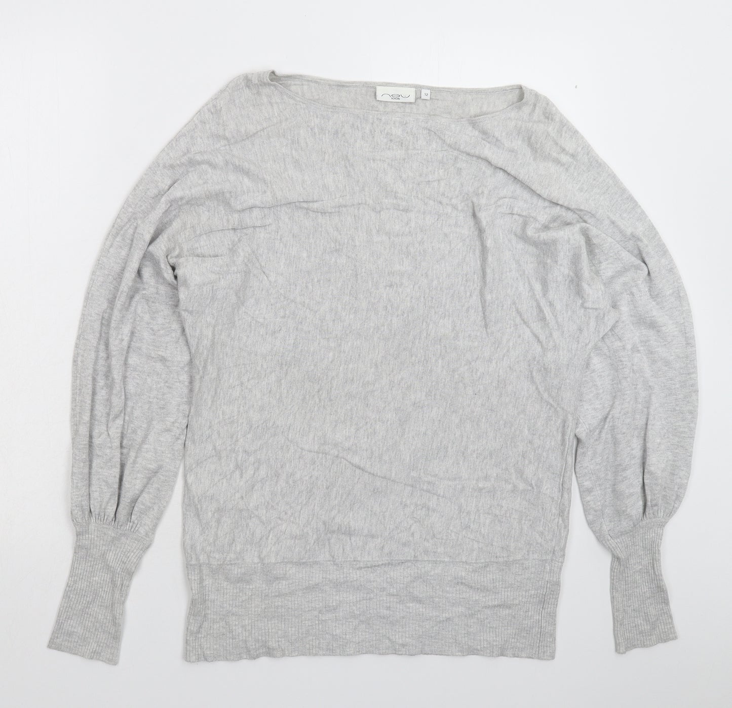 New Look Womens Grey  Knit Pullover Jumper Size 12