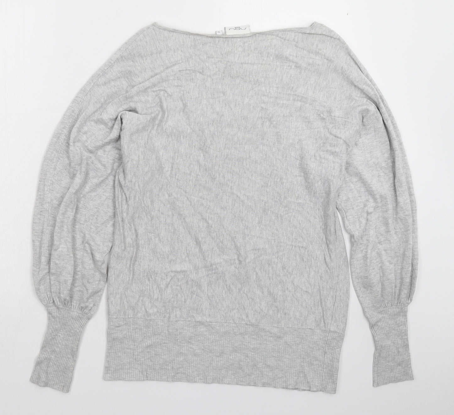 New Look Womens Grey  Knit Pullover Jumper Size 12