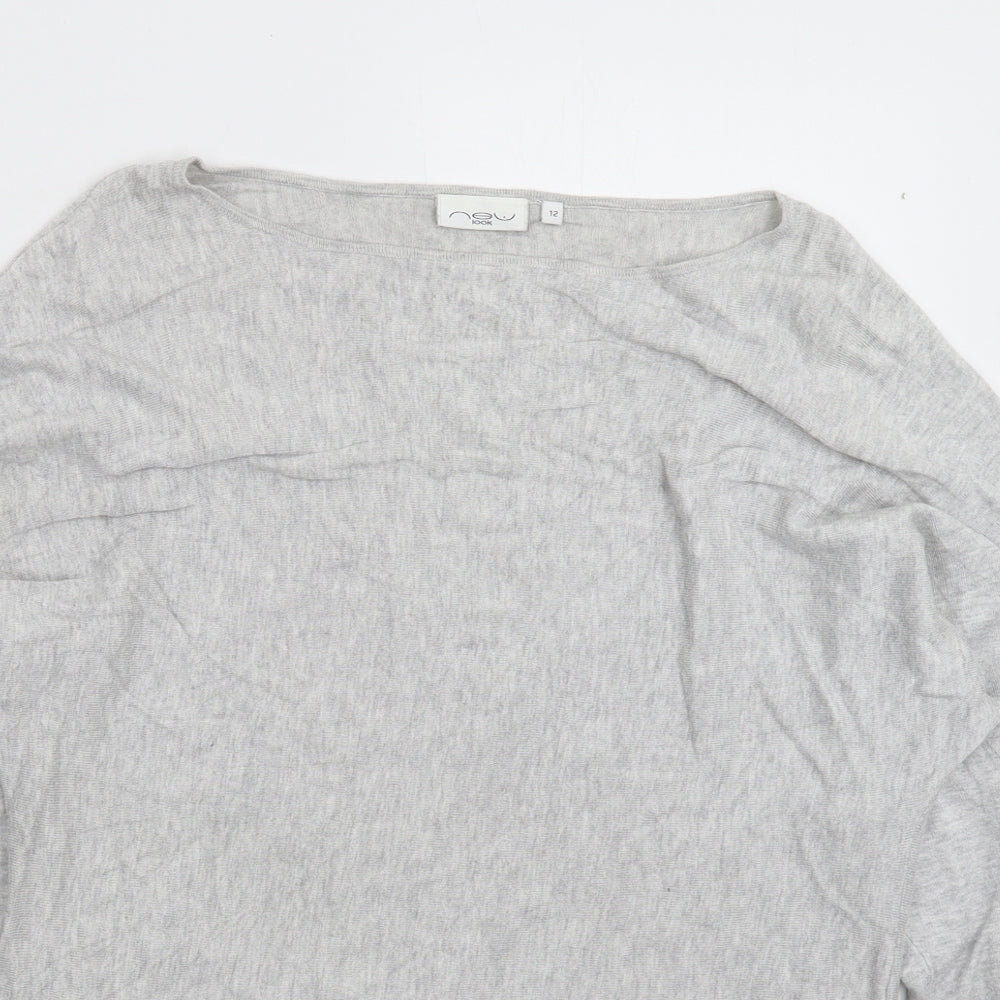 New Look Womens Grey  Knit Pullover Jumper Size 12