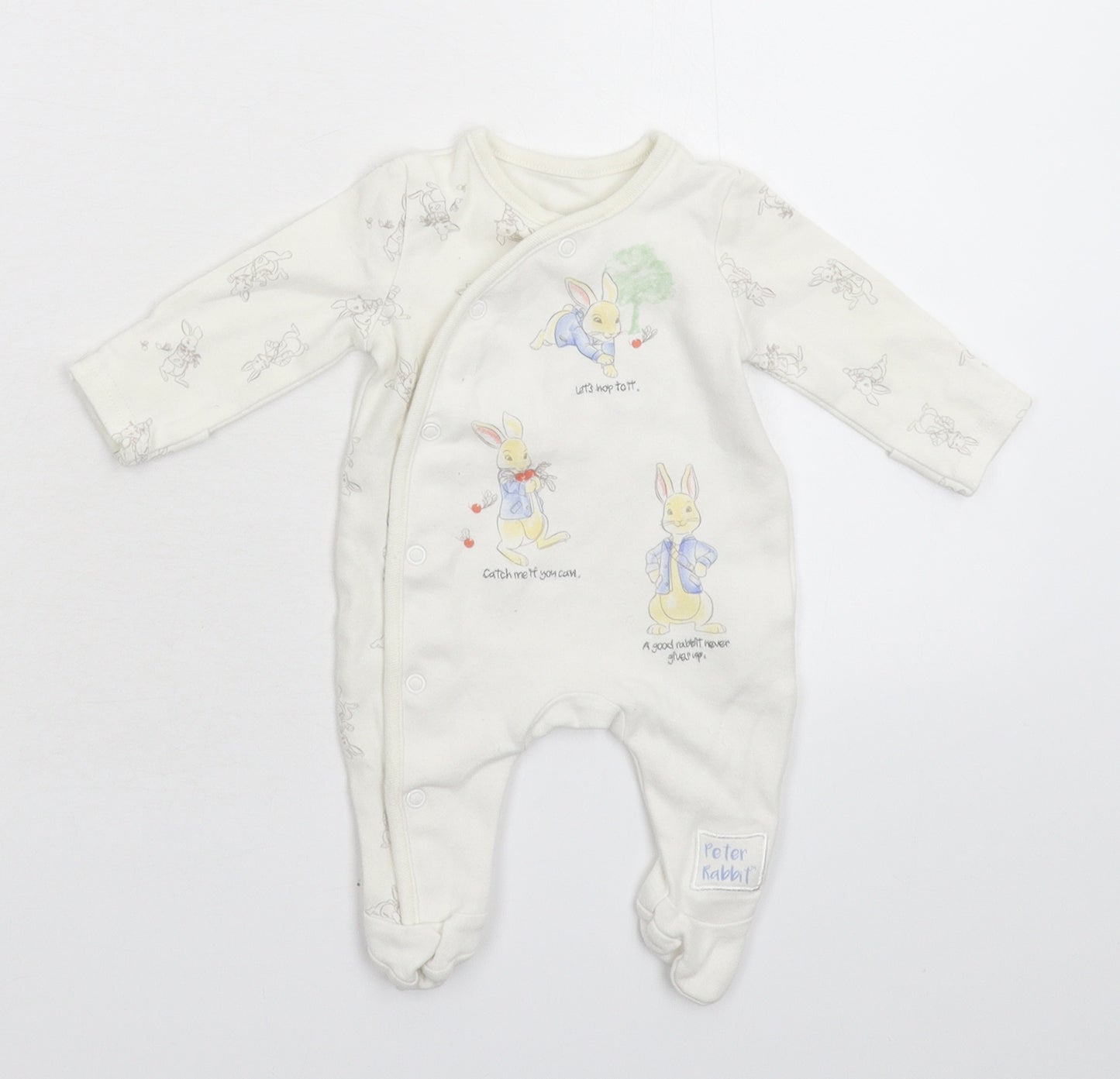 George Baby White   Babygrow One-Piece Size Newborn