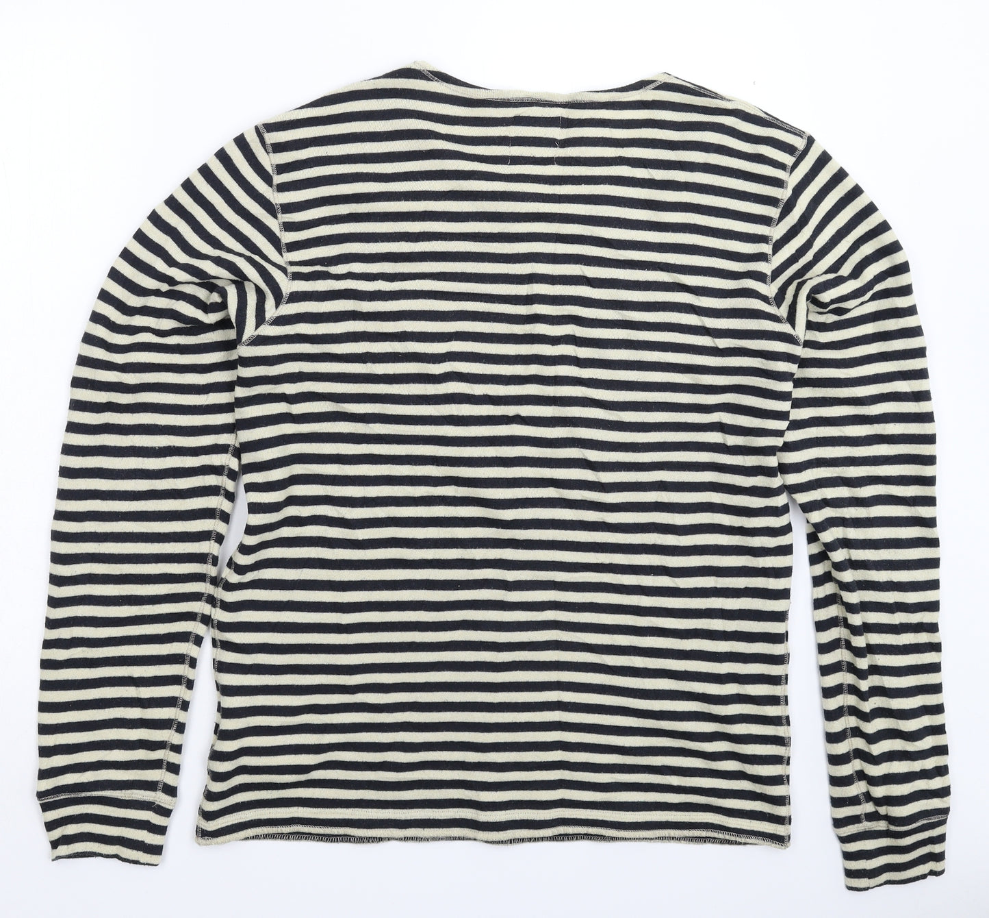 JACK & JONES Mens Multicoloured Striped Knit Pullover Jumper Size L