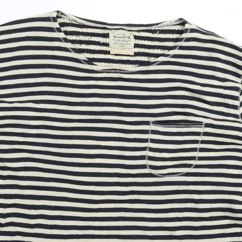 JACK & JONES Mens Multicoloured Striped Knit Pullover Jumper Size L