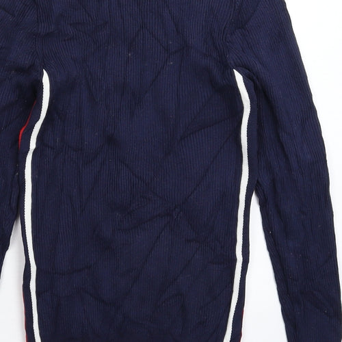 Marks and Spencer Womens Black Striped Knit Pullover Jumper Size 10