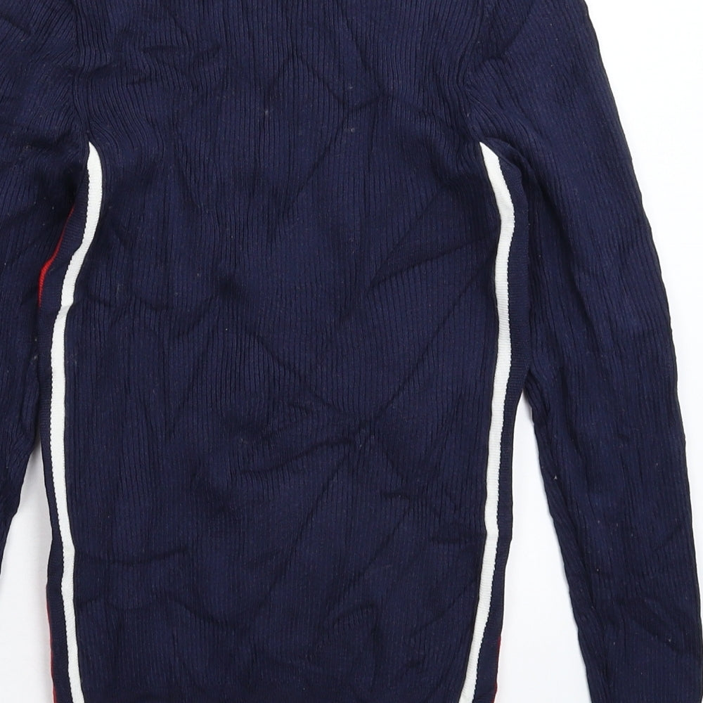 Marks and Spencer Womens Black Striped Knit Pullover Jumper Size 10