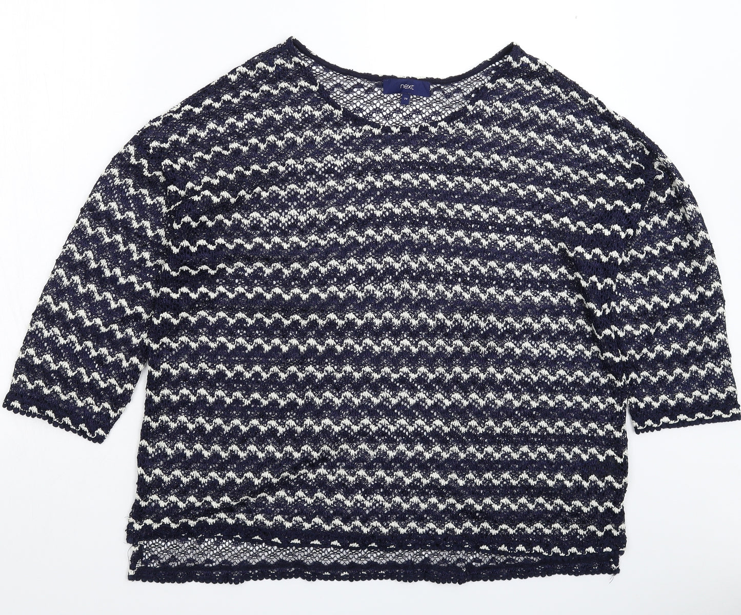 NEXT Womens Blue Striped Knit Pullover Jumper Size 20