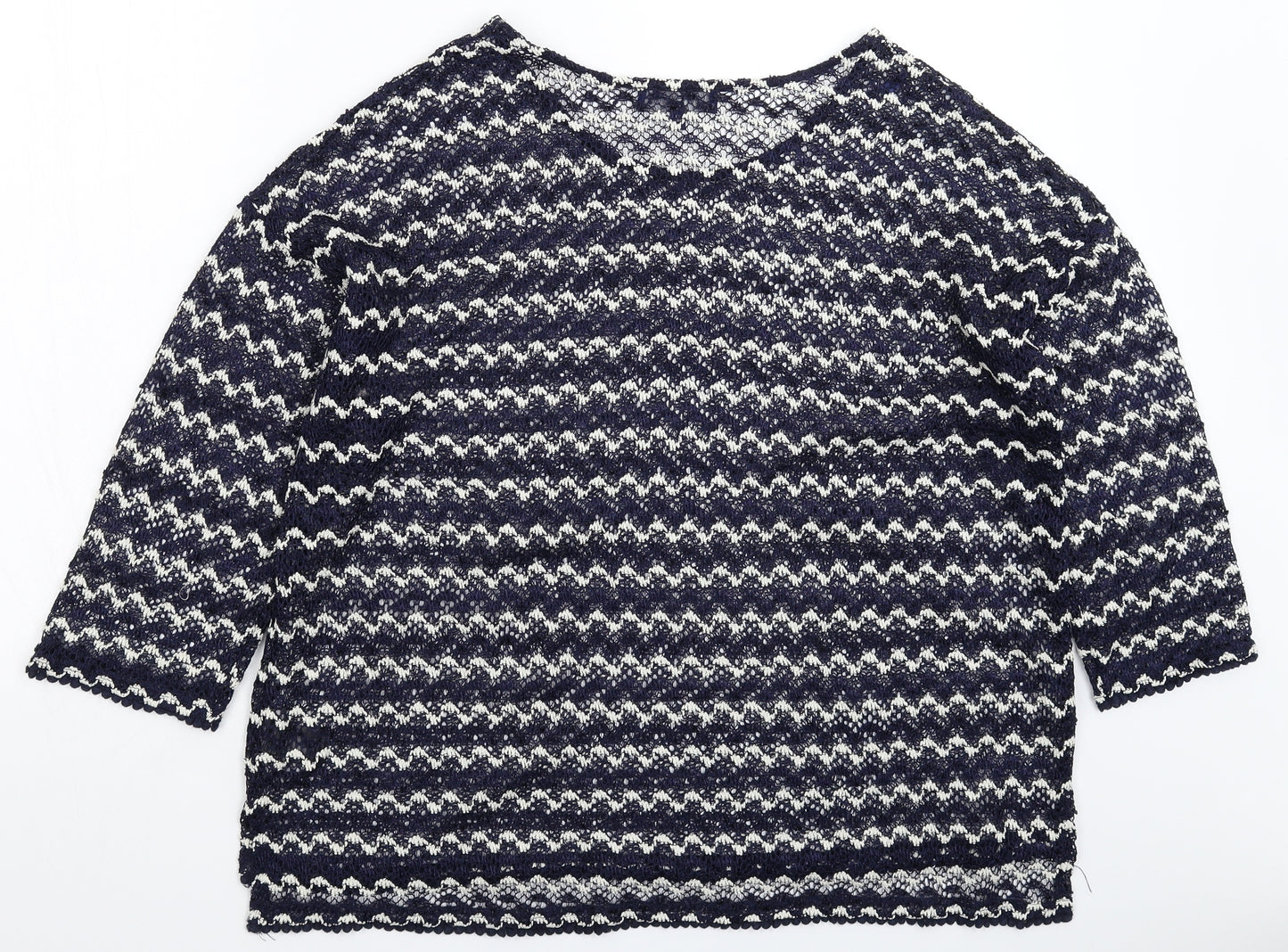 NEXT Womens Blue Striped Knit Pullover Jumper Size 20