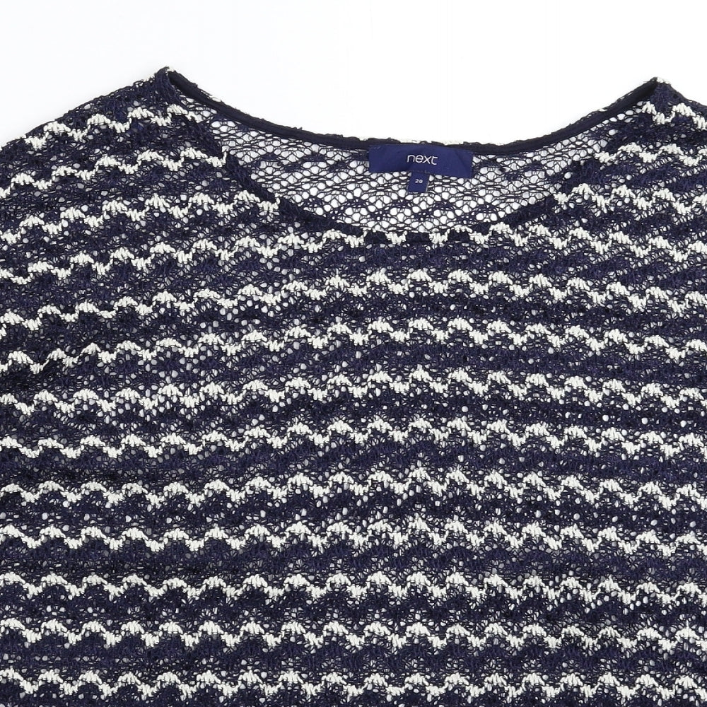 NEXT Womens Blue Striped Knit Pullover Jumper Size 20
