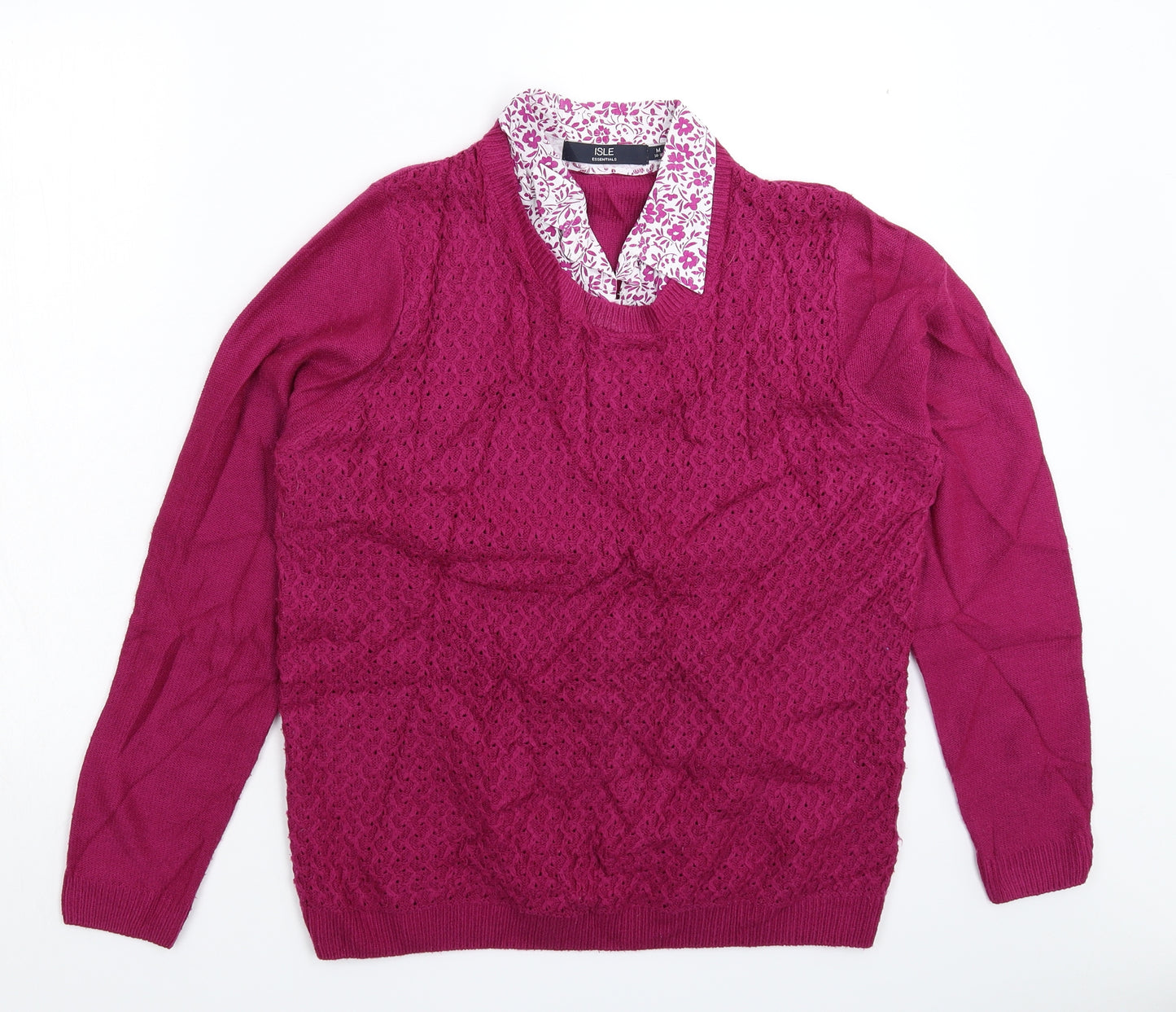 Isle Womens Pink  Knit Pullover Jumper Size 16