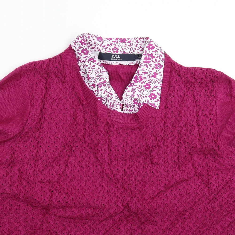 Isle Womens Pink  Knit Pullover Jumper Size 16