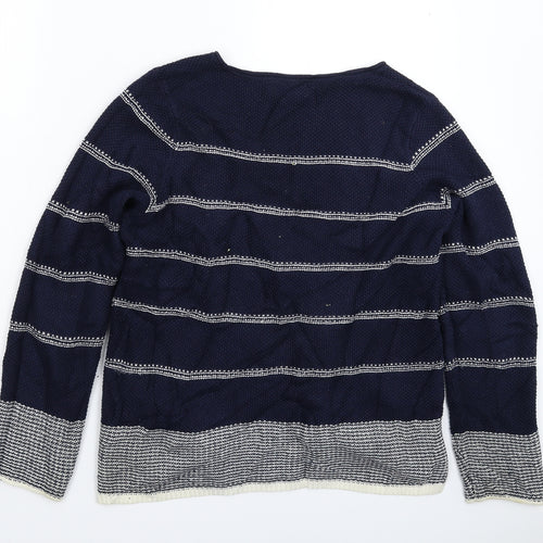 Papaya Womens Blue Striped Knit Pullover Jumper Size 14