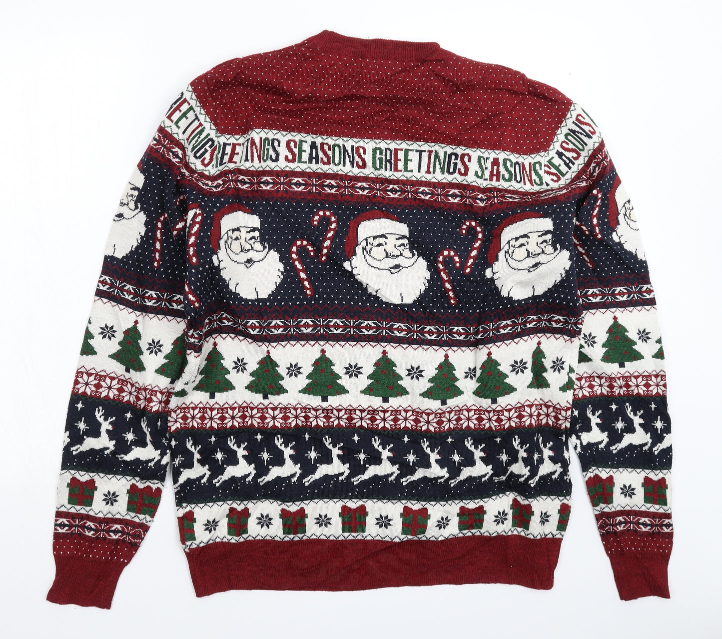 George Mens Multicoloured  Knit Pullover Jumper Size L  - Christmas