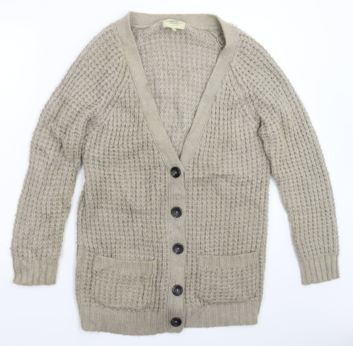 Papaya Womens Grey  Knit Cardigan Jumper Size 16
