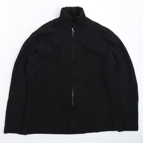 Full Circle Womens Black  Knit Jacket Coatigan Size L
