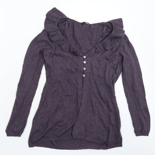 Marks and Spencer Womens Purple  Knit Cardigan Jumper Size 10