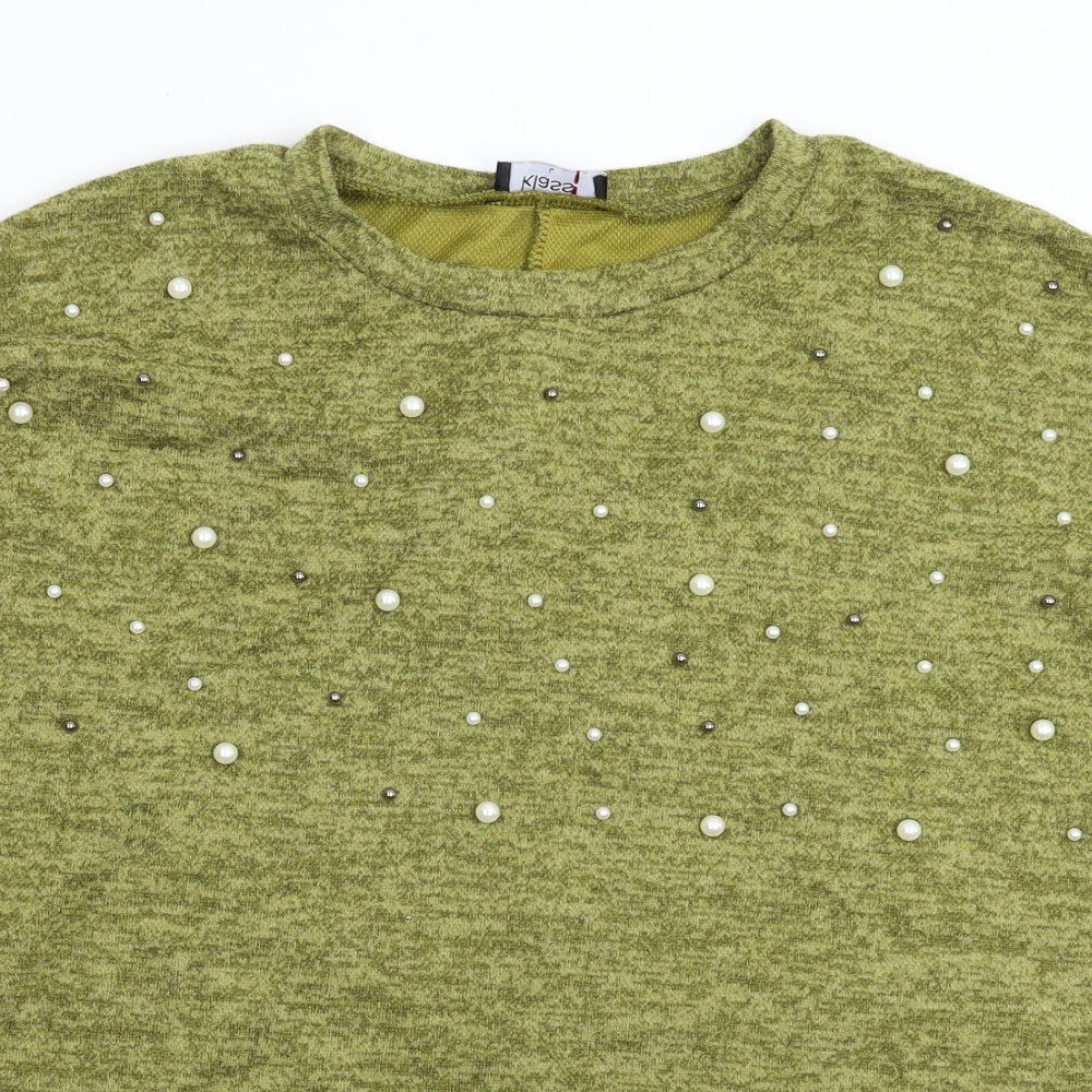 Klass Womens Green  Knit Pullover Jumper Size L