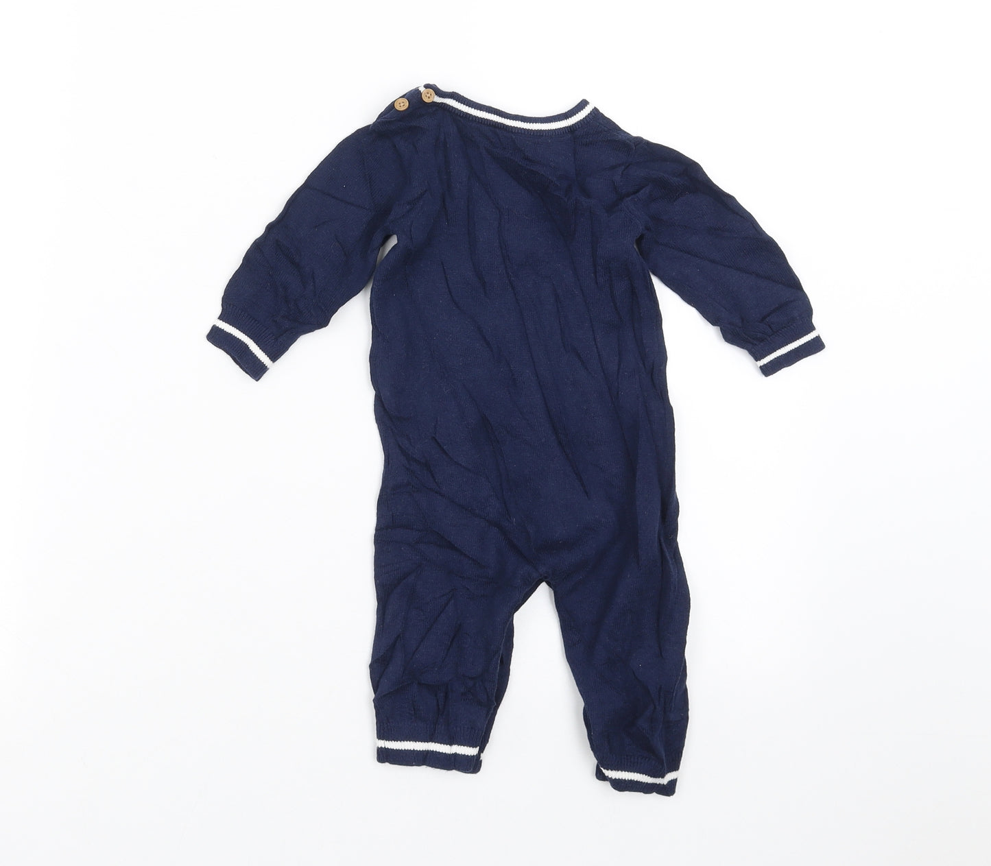 Nutmeg Boys Blue  Knit Babygrow One-Piece Size 3-6 Months  - Bear