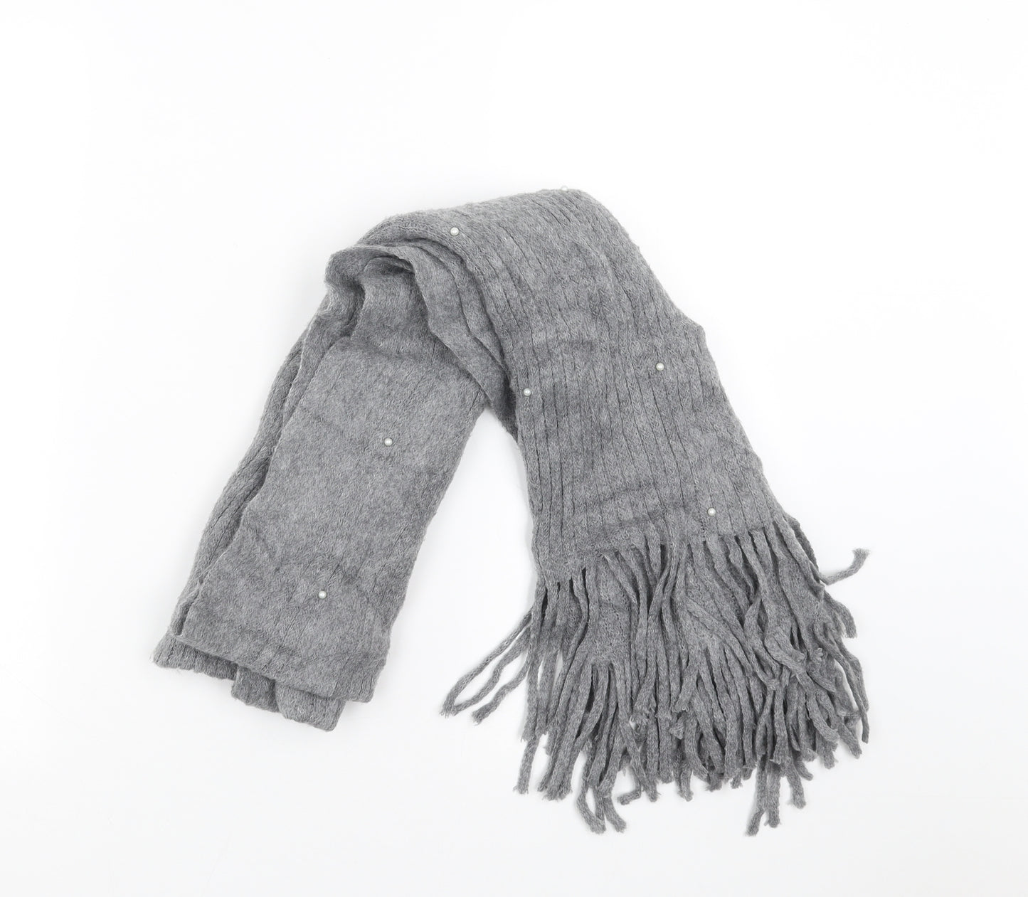 Preworn Womens Grey    Scarf   - beaded