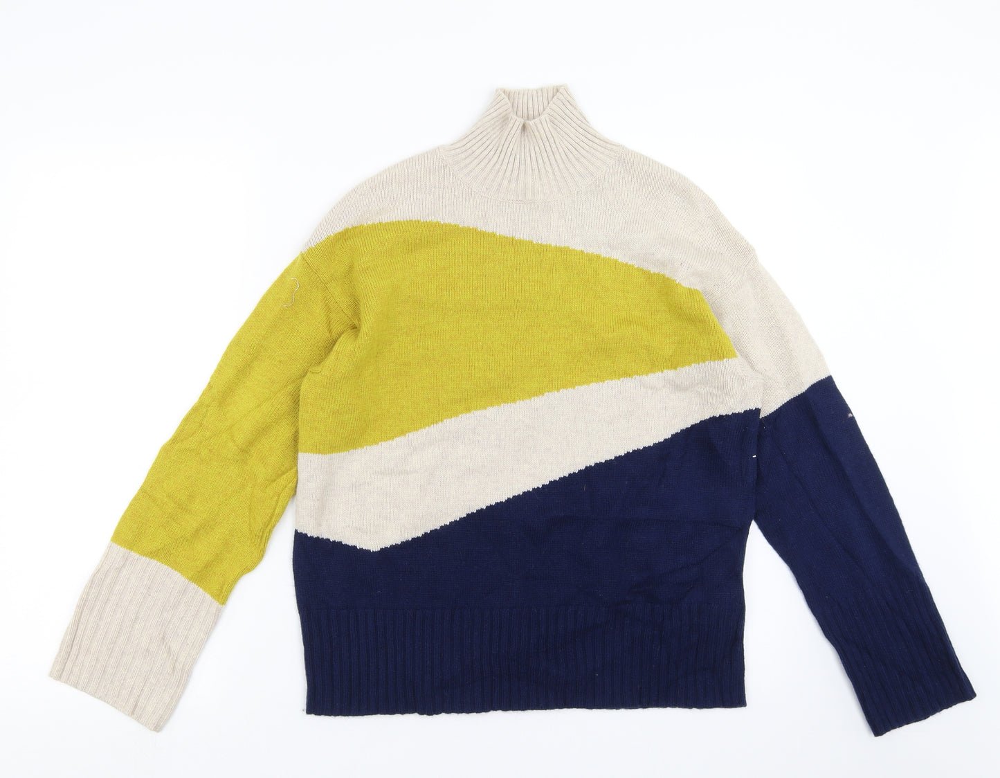 Marks and Spencer Womens Beige  Knit Pullover Jumper Size 12  - Colour Block
