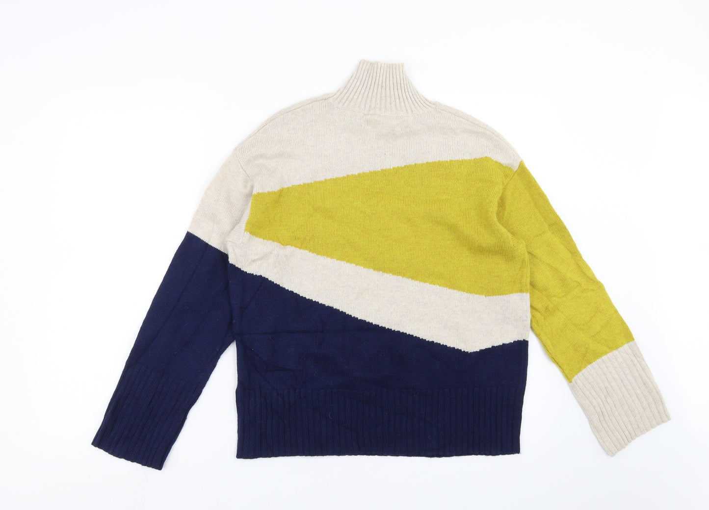 Marks and Spencer Womens Beige  Knit Pullover Jumper Size 12  - Colour Block