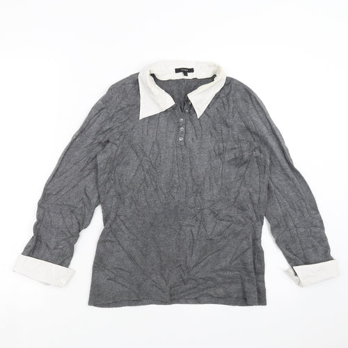 Linea Womens Grey  Knit Pullover Jumper Size S
