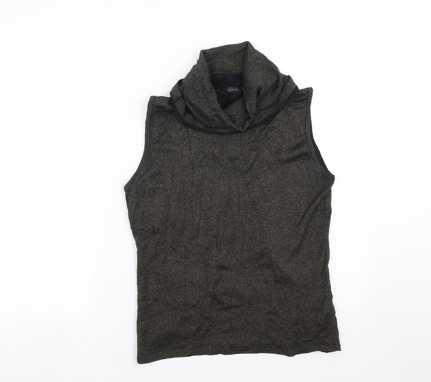 Linea Womens Black   Pullover Jumper Size M  - Gold Metallic
