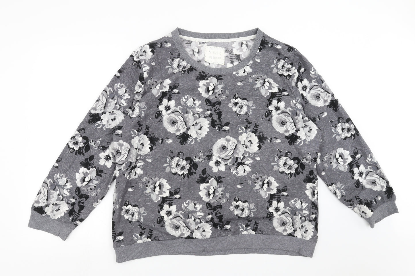 F&F Womens Grey Floral  Top Pyjama Top Size 20