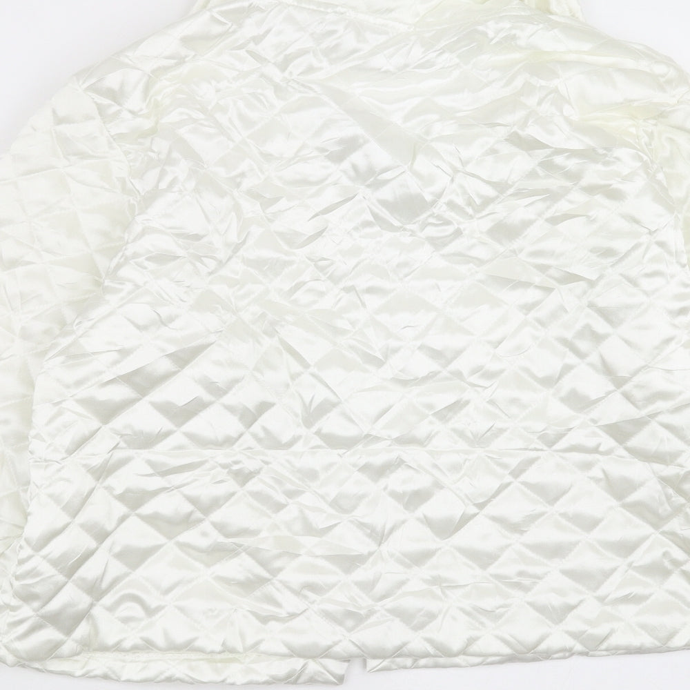 Preworn Womens Ivory Argyle/Diamond  Quilted Jacket Size S