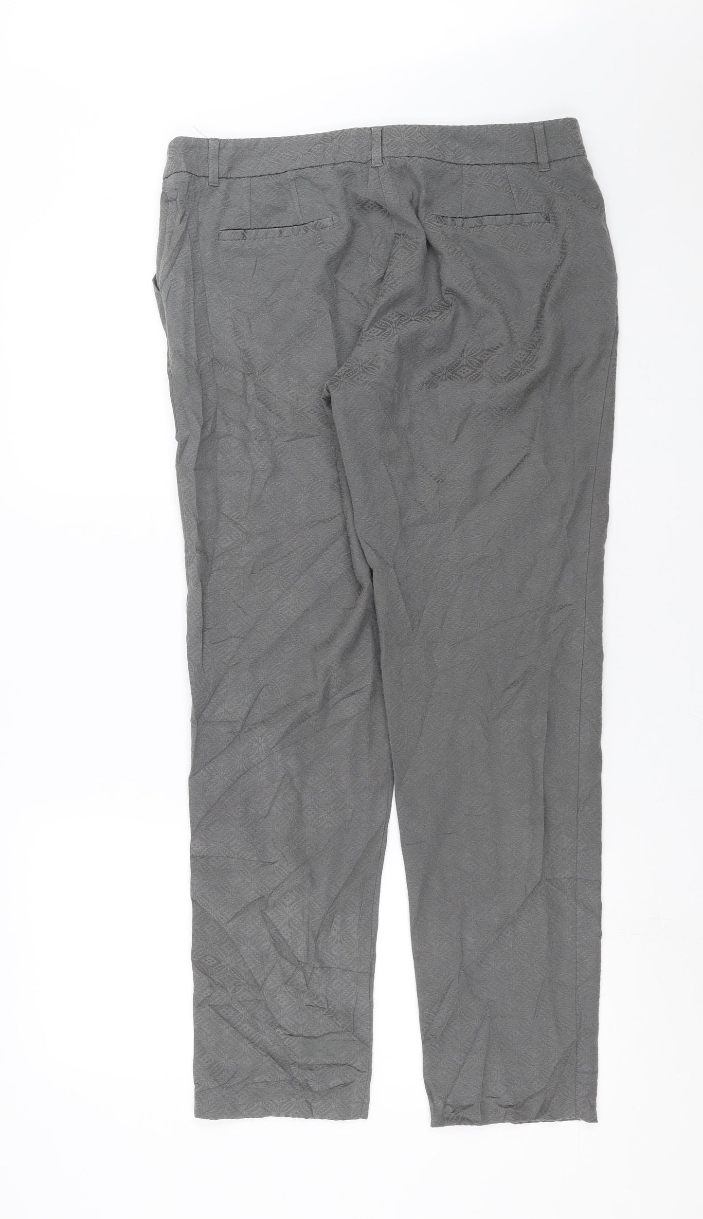 NEXT Womens Grey Geometric  Trousers  Size 12 L30 in