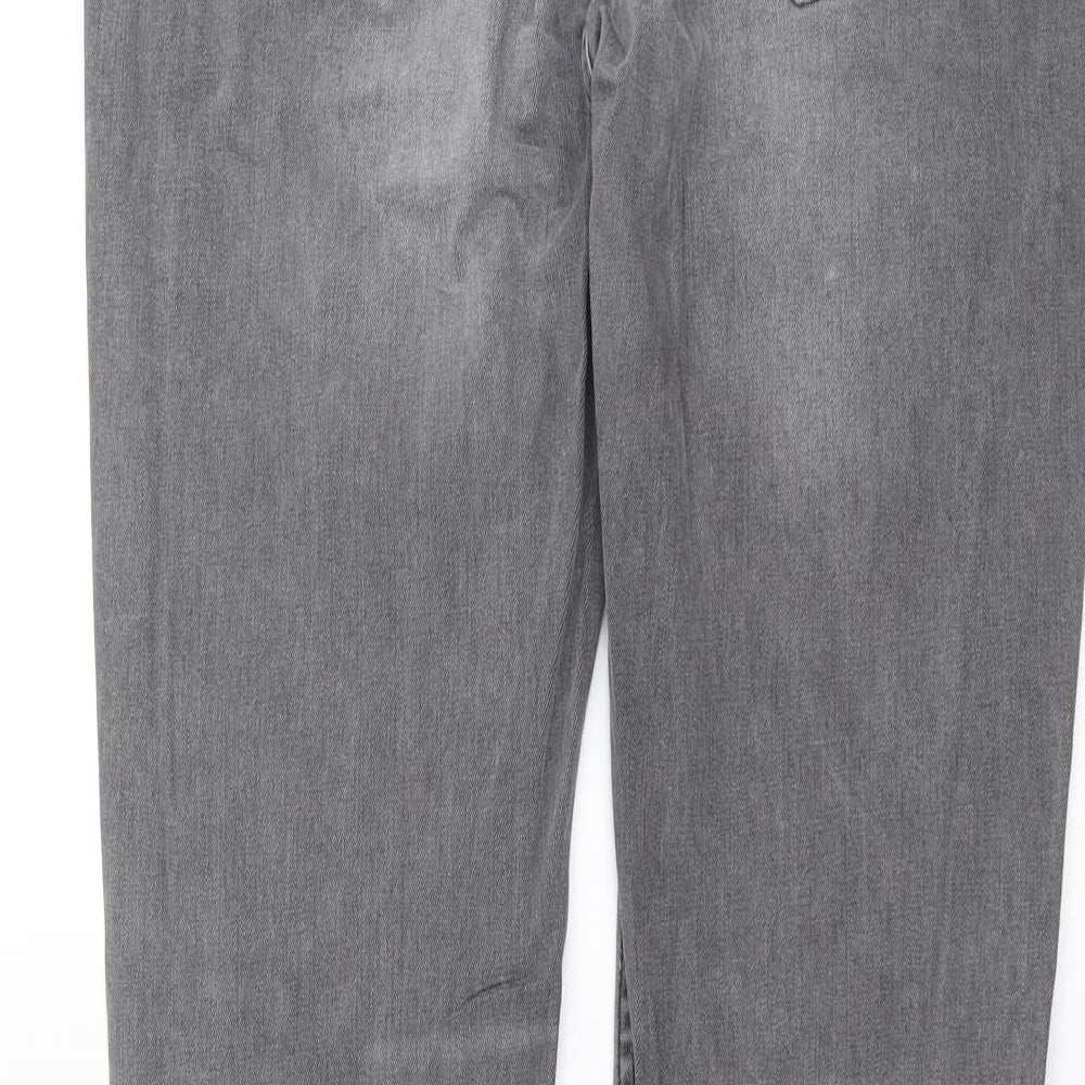 Topshop Womens Grey  Denim Straight Jeans Size 32 in L30 in