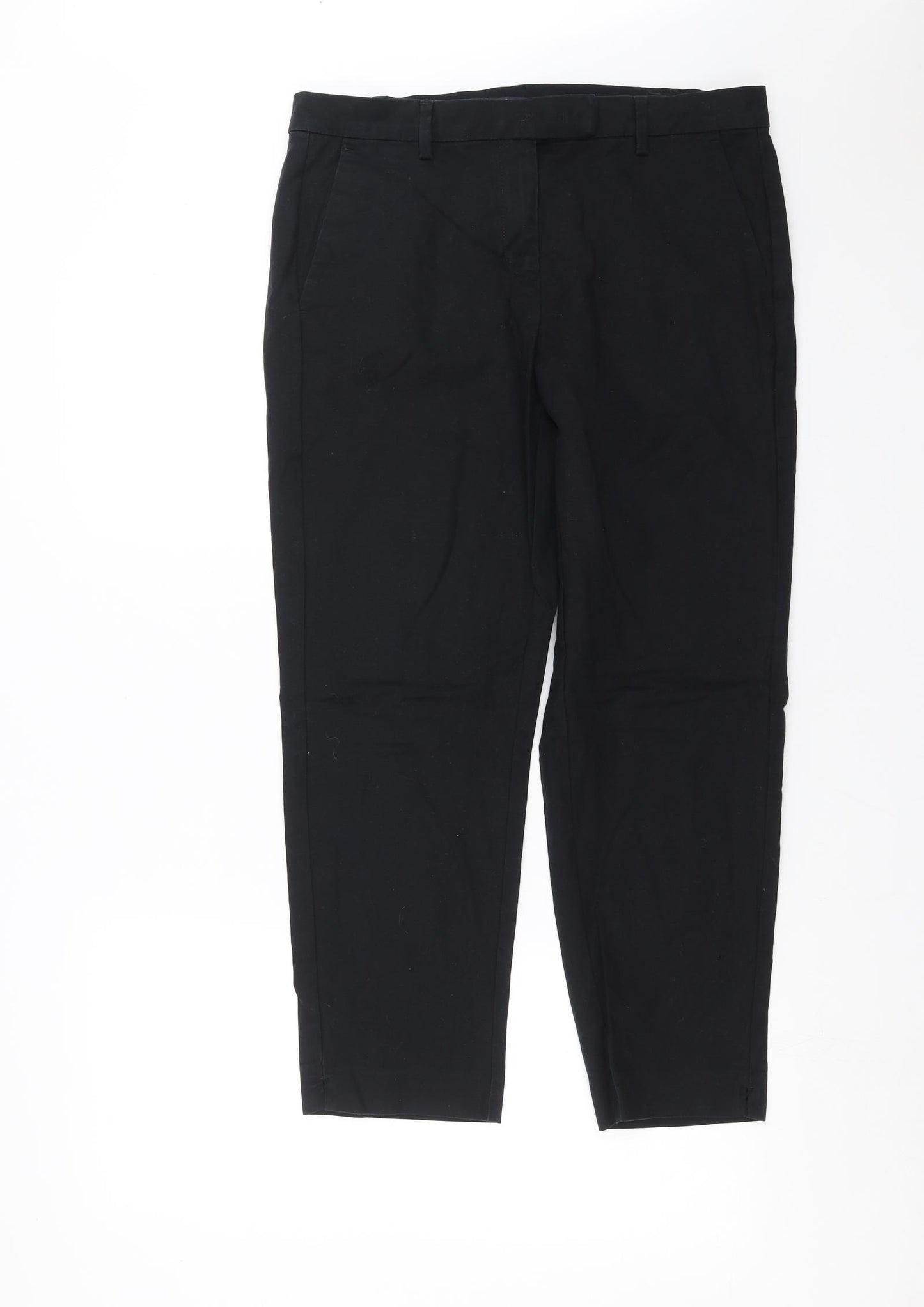 Marks and Spencer Womens Black   Cropped Trousers Size 14 L25 in