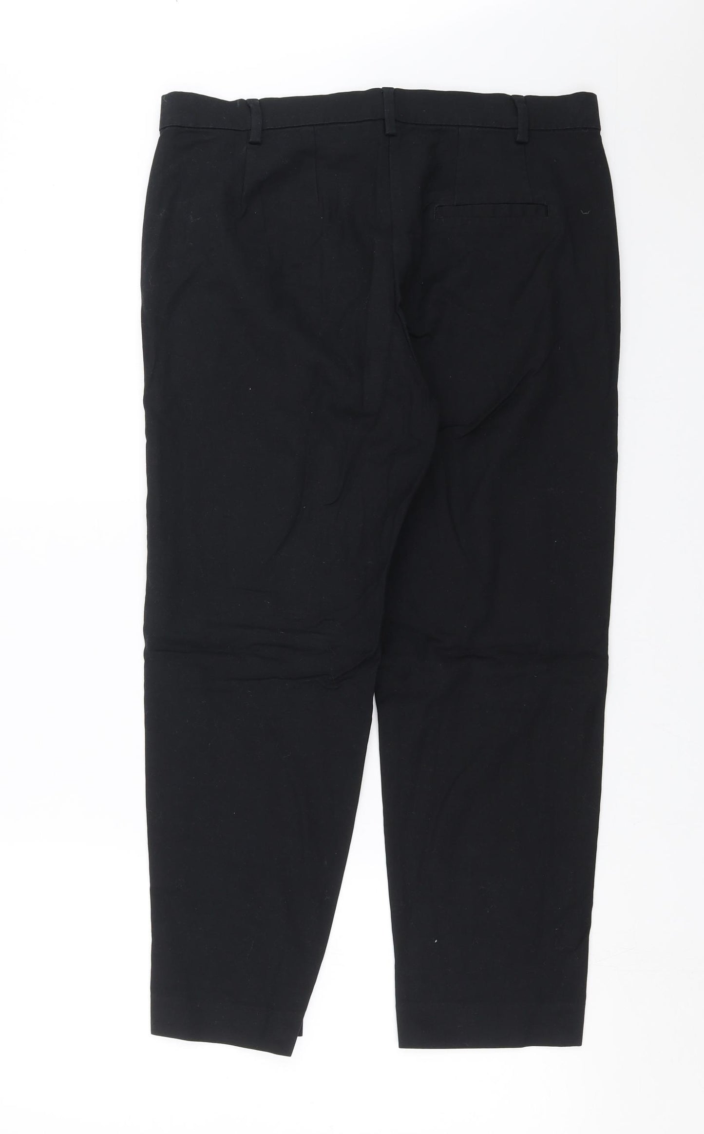 Marks and Spencer Womens Black   Cropped Trousers Size 14 L25 in