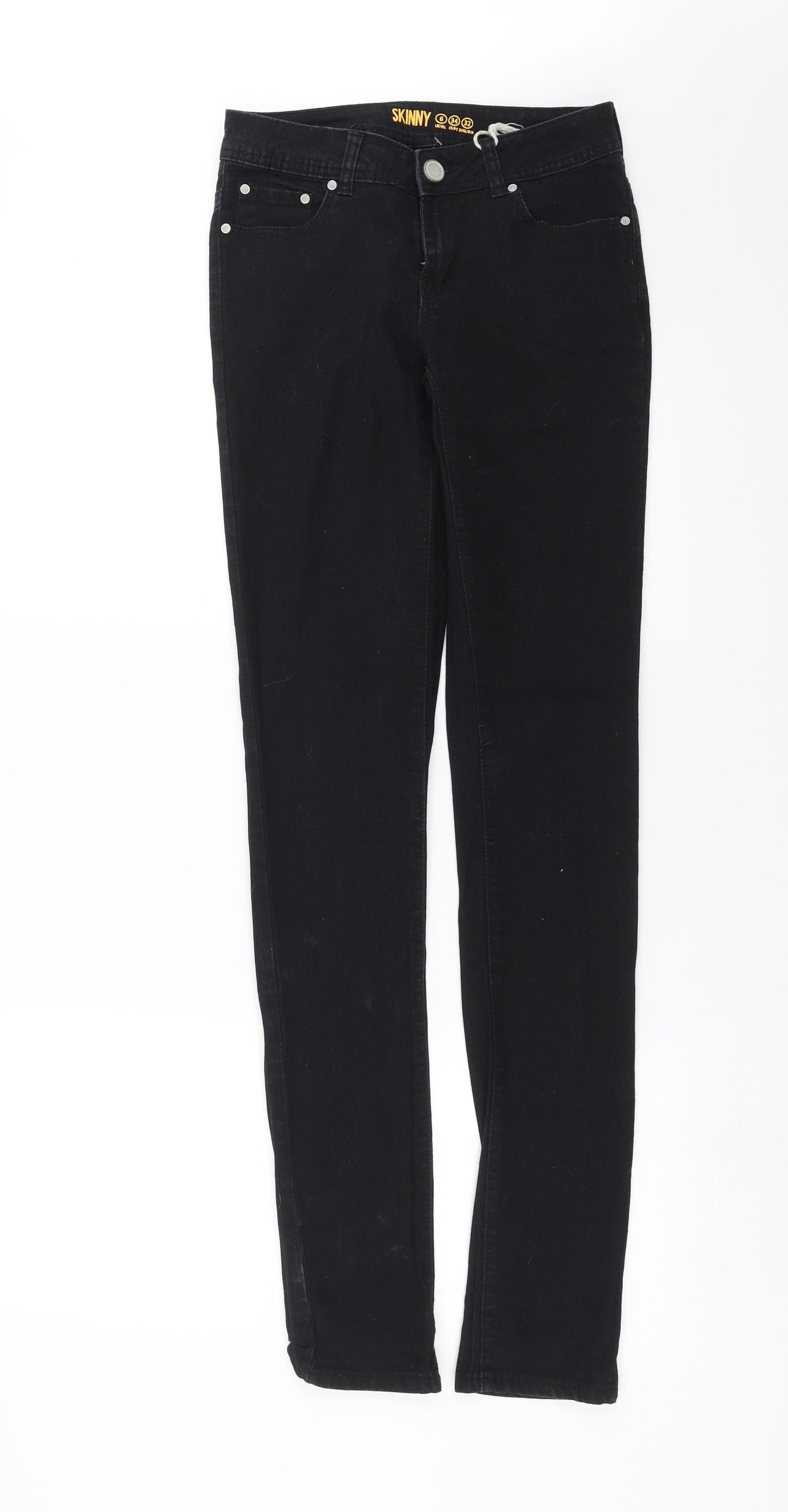 Primark Womens Black  Denim Skinny Jeans Size 6 L33 in