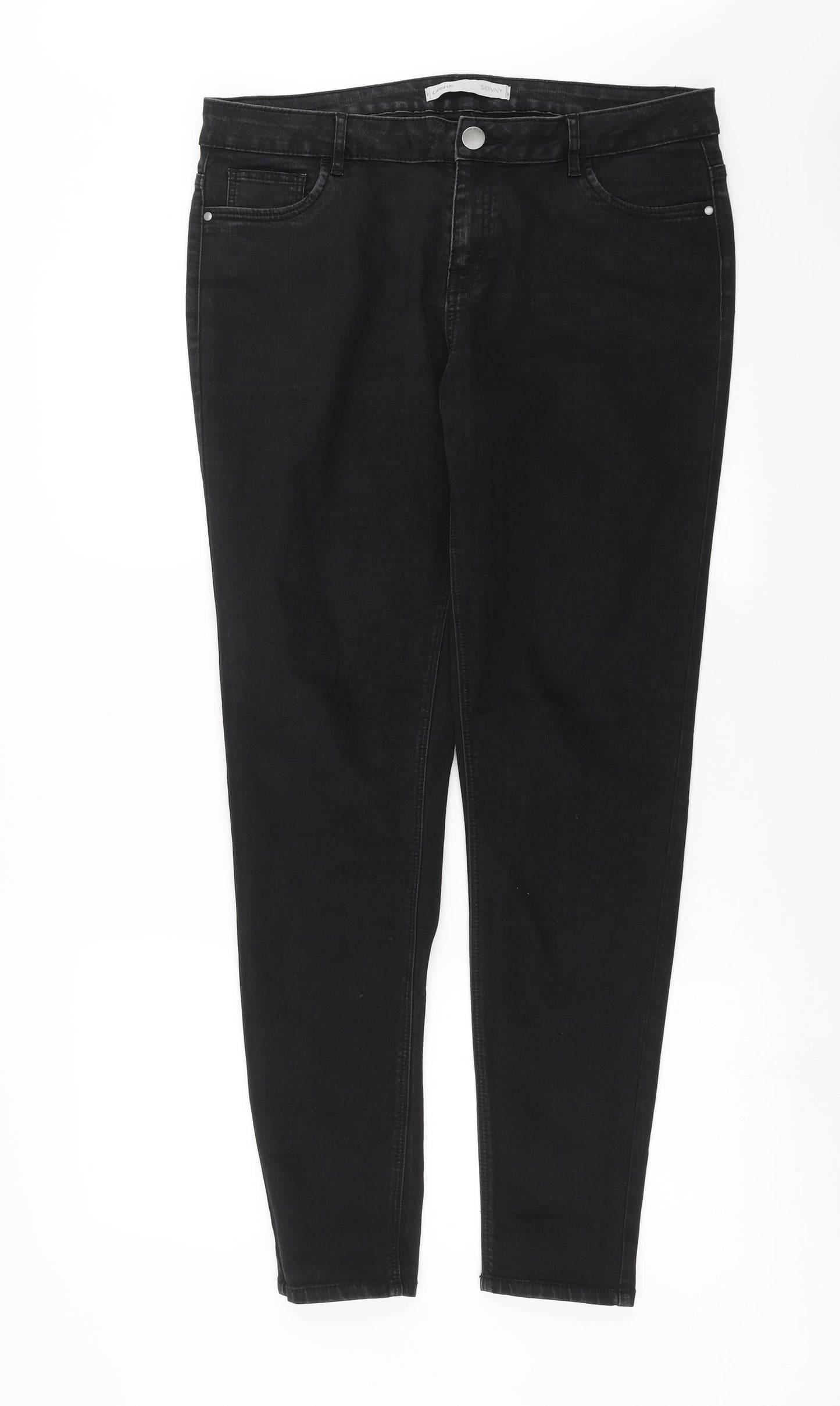 George Womens Black  Denim Skinny Jeans Size 16 L30 in