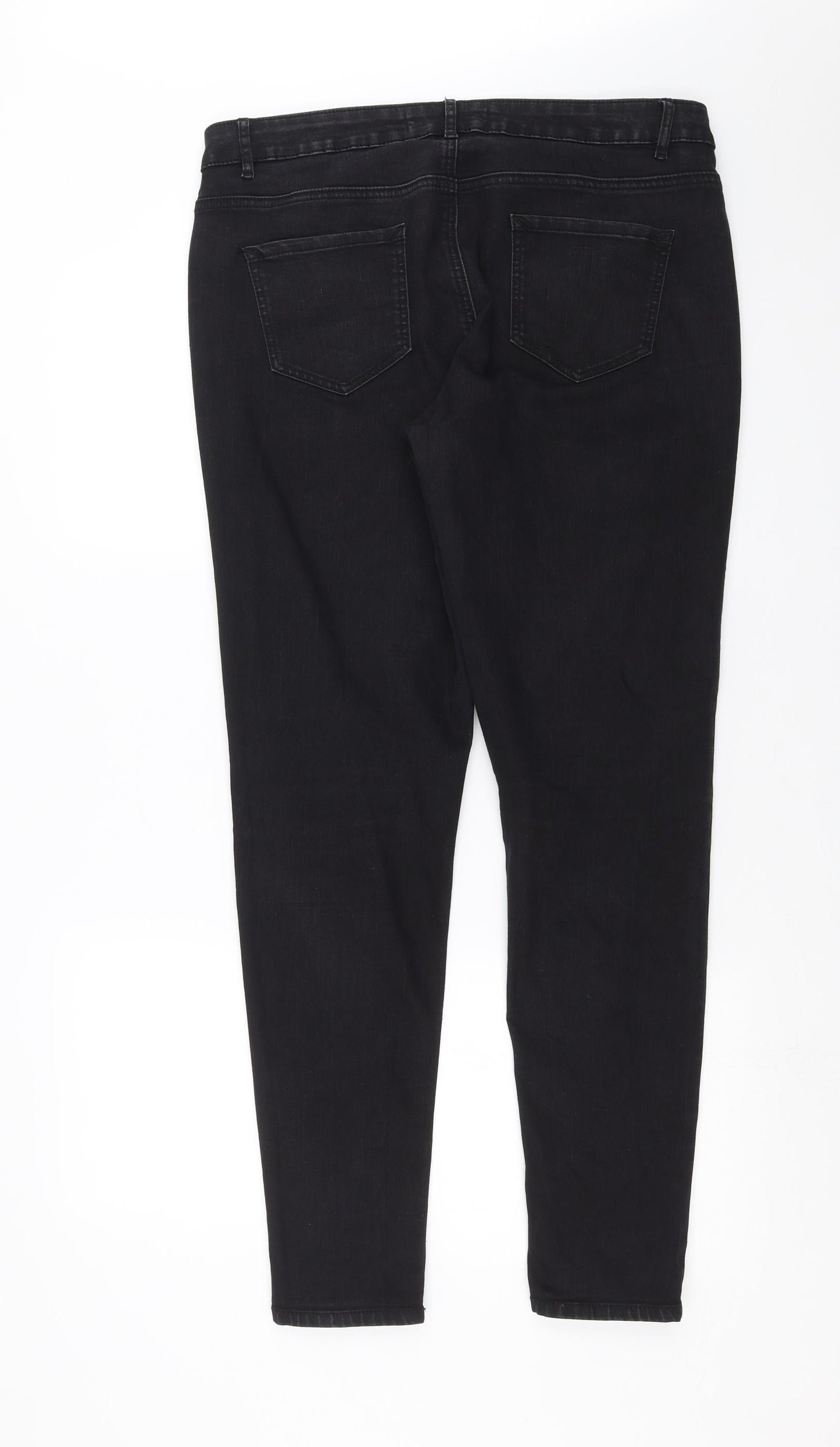 George Womens Black  Denim Skinny Jeans Size 16 L30 in