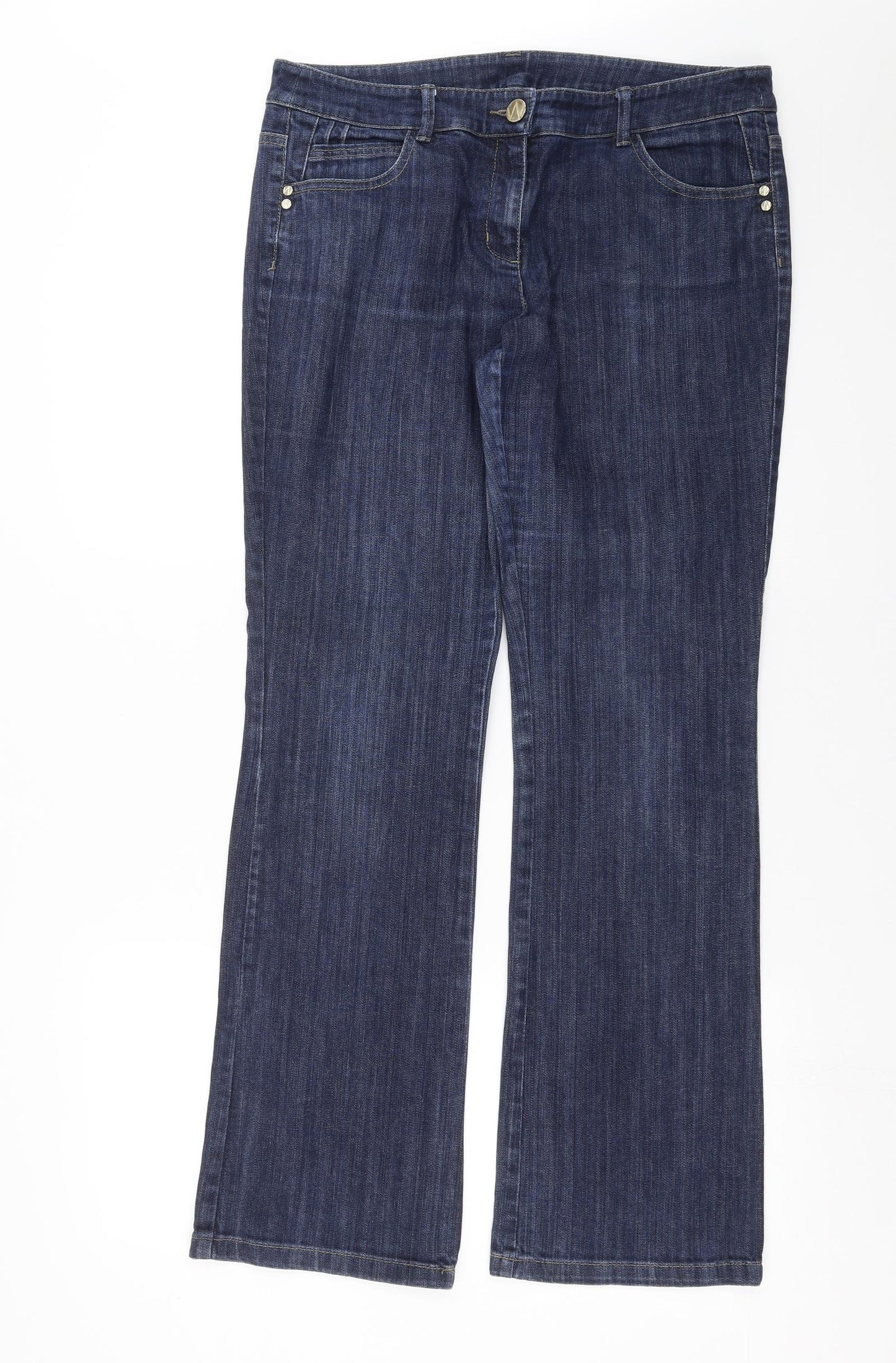 Wallis Womens Blue  Denim Straight Jeans Size 14 L30 in