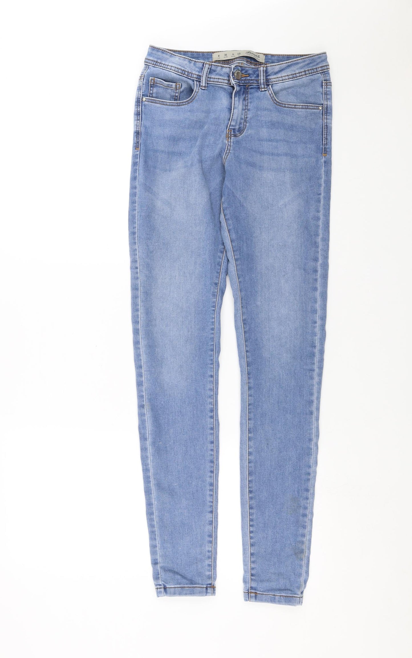 Primark Womens Blue  Denim Skinny Jeans Size 8 L32 in