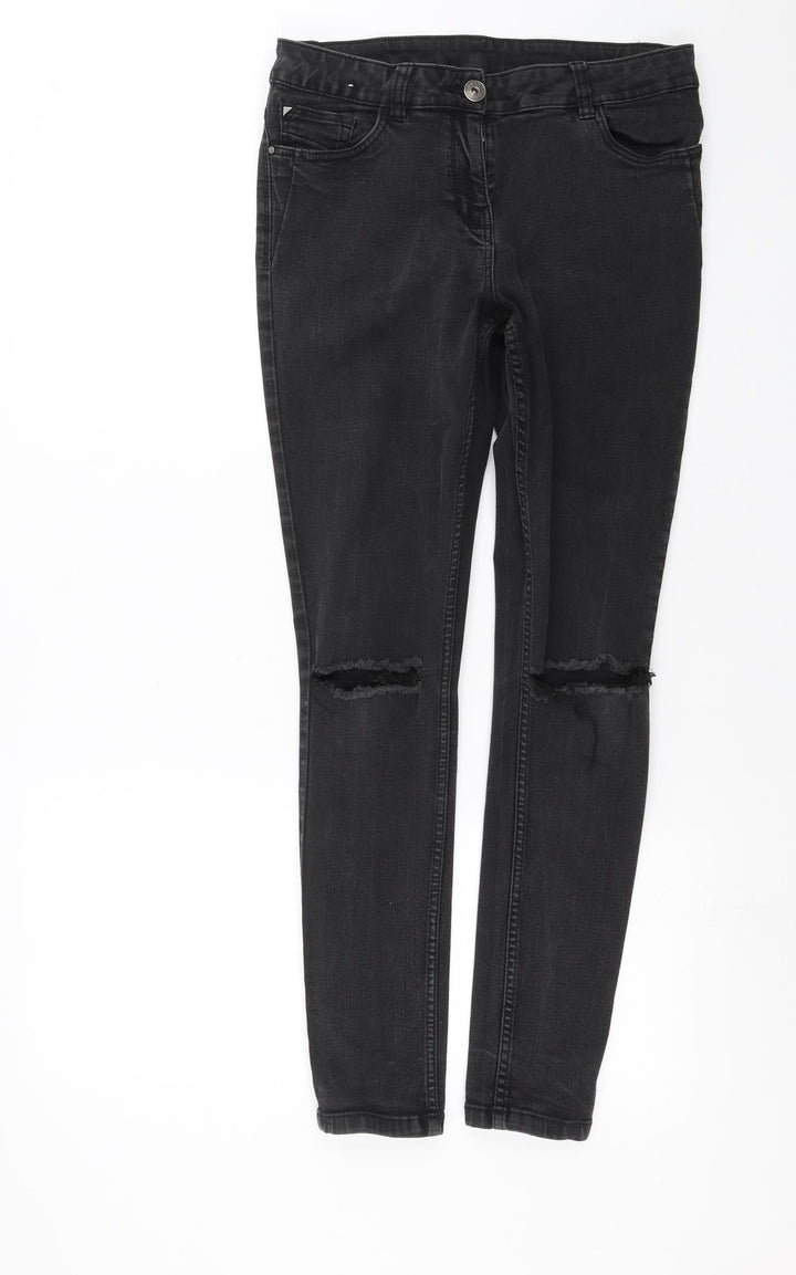 Nutmeg Womens Grey Denim Skinny Jeans Size 12 L28 in