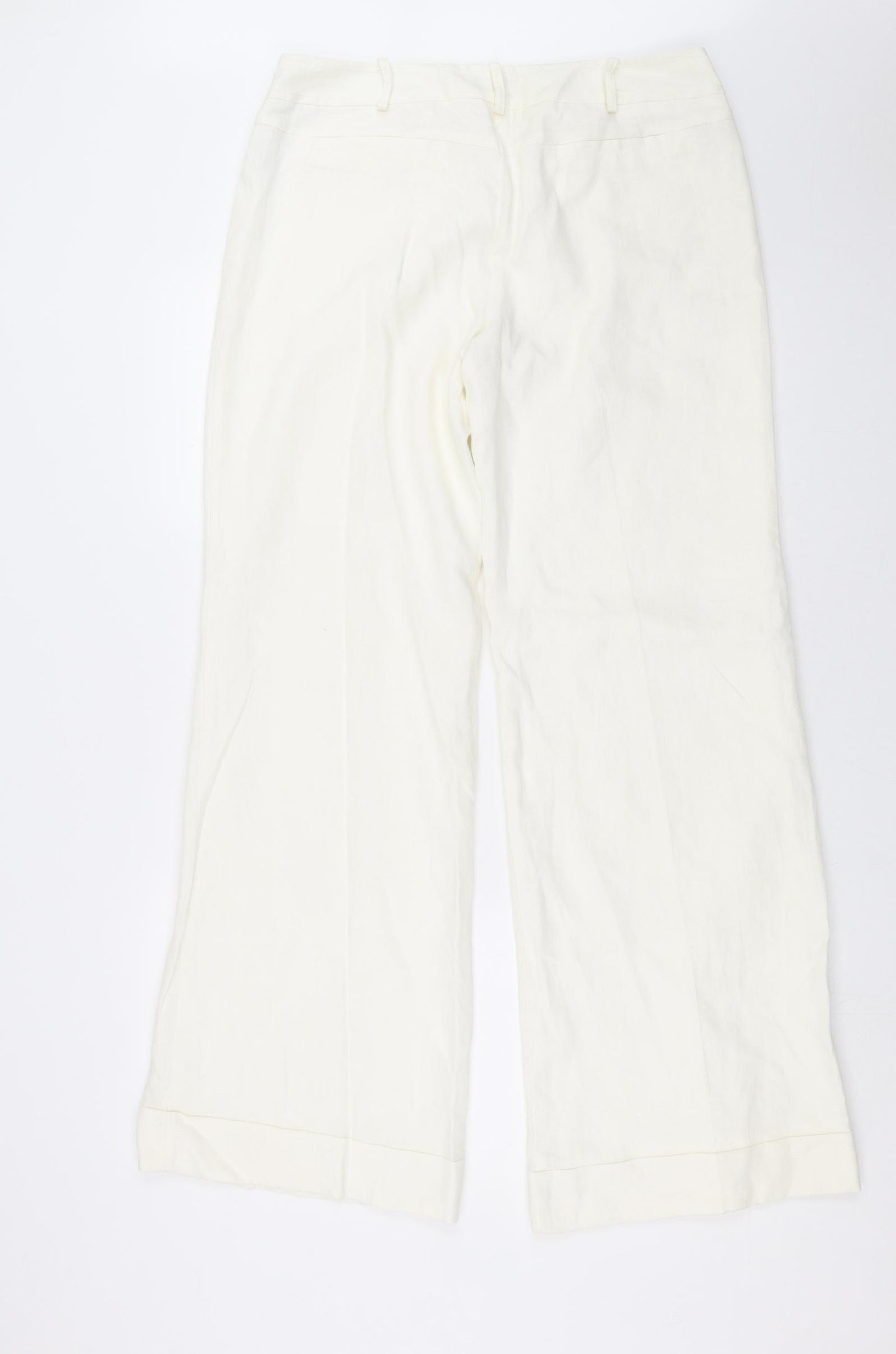 Warehouse Womens Ivory   Trousers  Size 12 L32 in