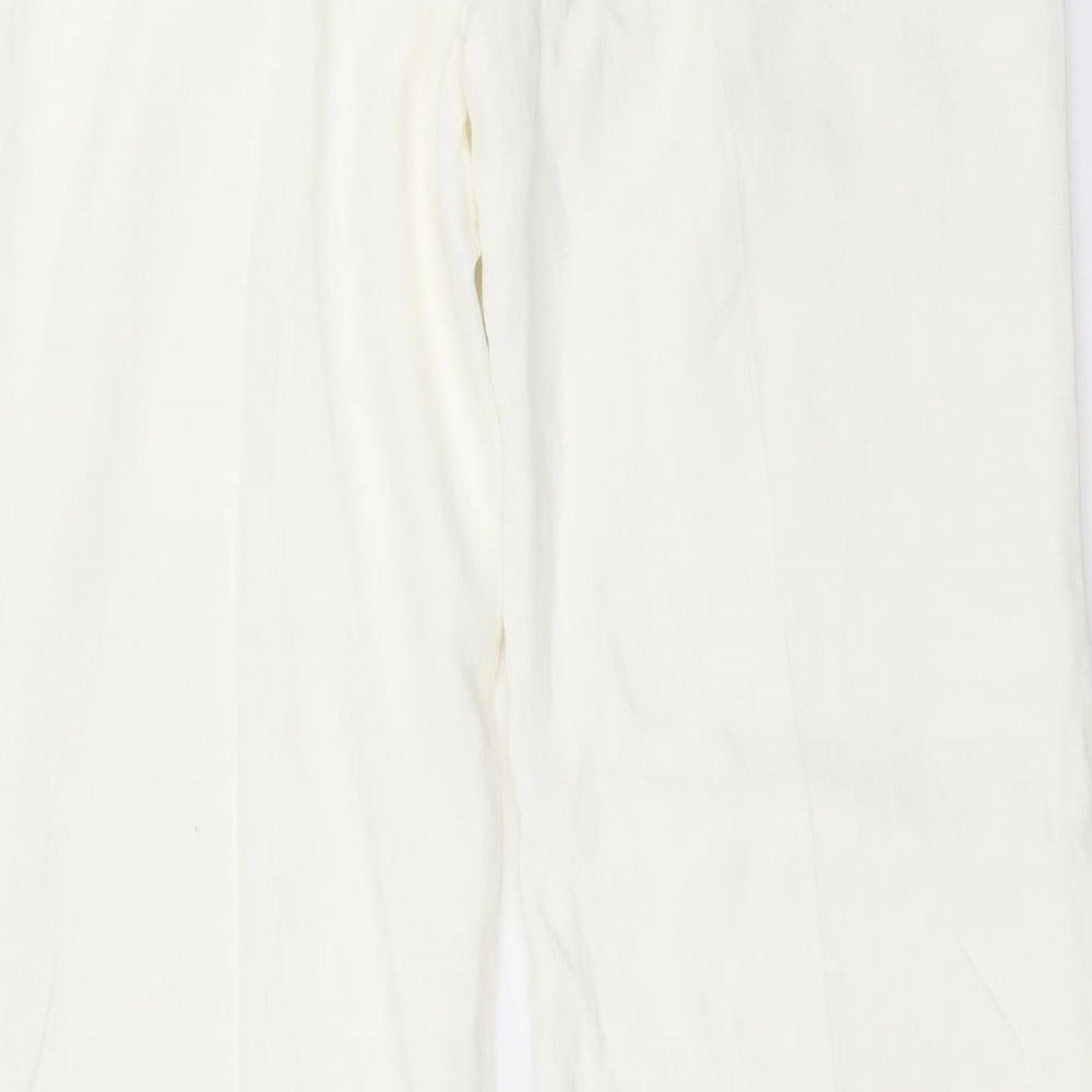 Warehouse Womens Ivory   Trousers  Size 12 L32 in
