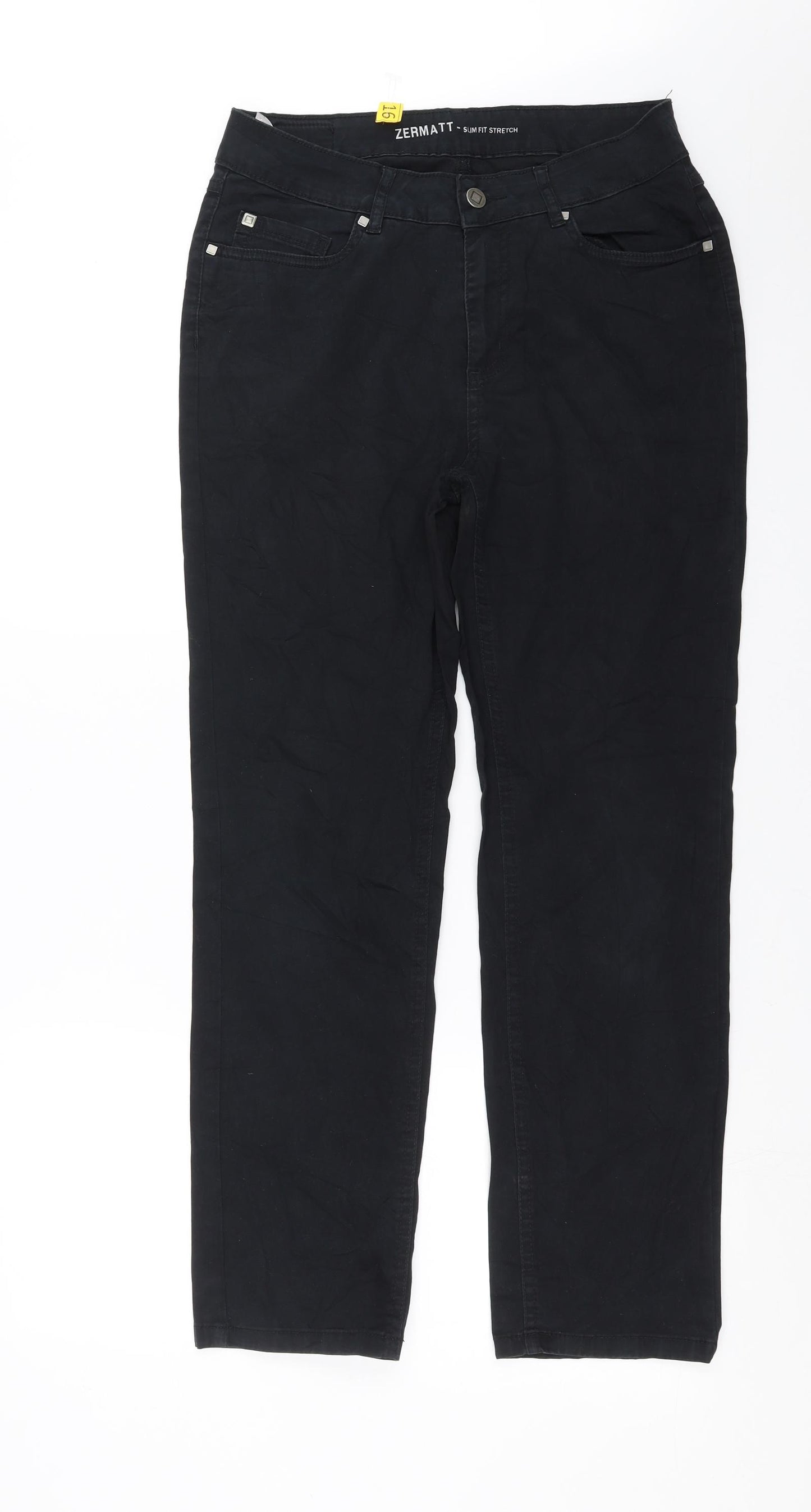 ZERMATT Mens Black   Chino Trousers Size 32 in L28 in