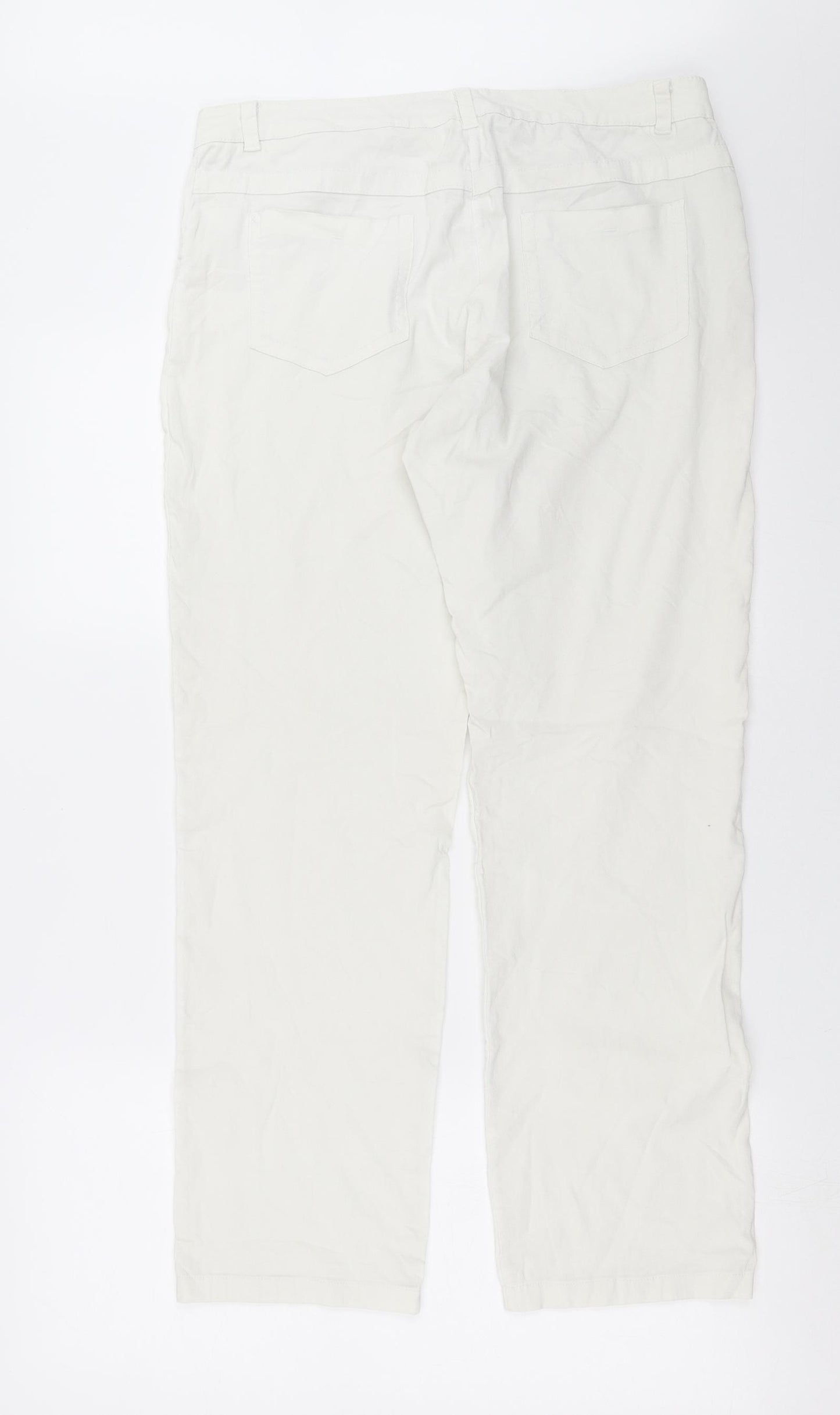 Niama Womens White   Trousers  Size 34 in L28 in