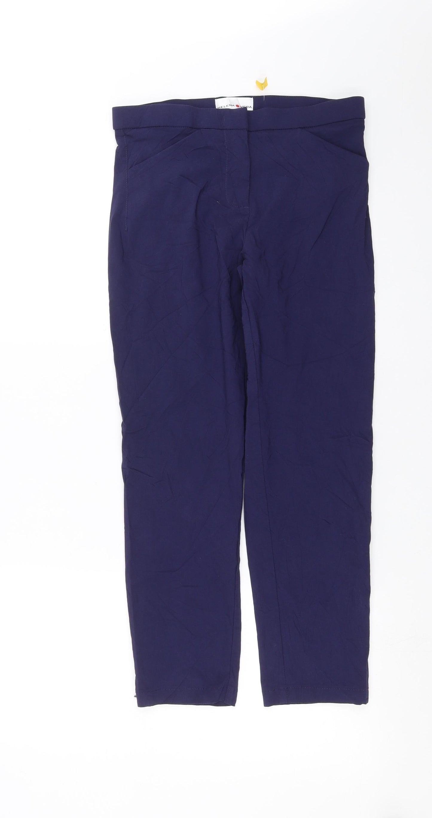 Helena Vera Womens Blue   Cropped Trousers Size 28 in L24 in