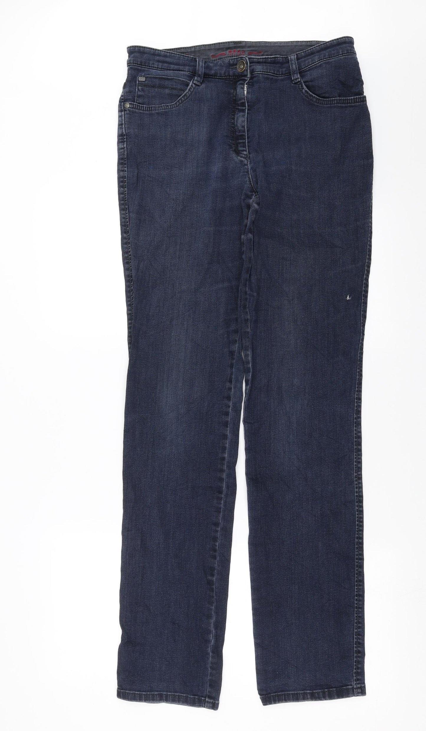 BRAX Womens Blue  Denim Straight Jeans Size 14 L34 in