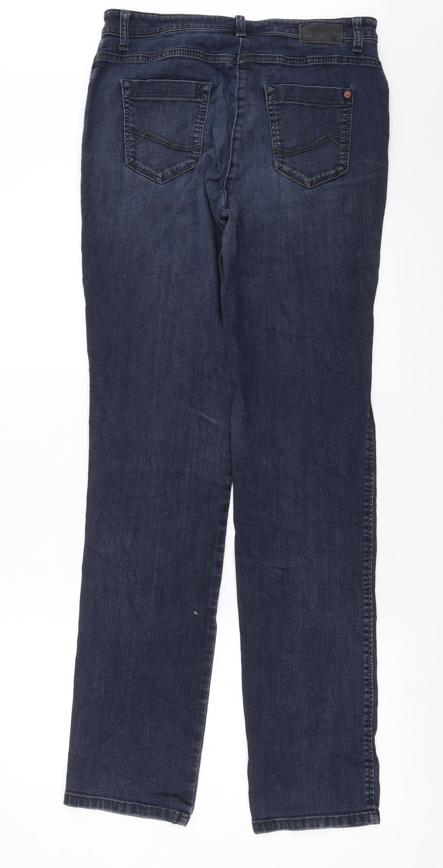 BRAX Womens Blue  Denim Straight Jeans Size 14 L34 in